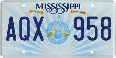 MS license plate AQX958