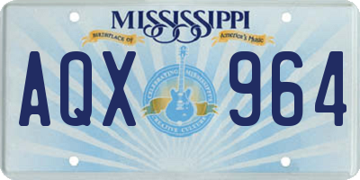 MS license plate AQX964