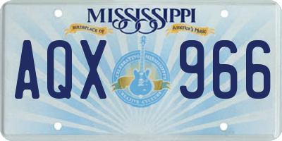 MS license plate AQX966