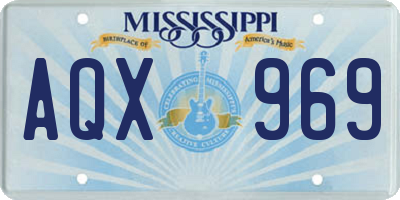 MS license plate AQX969