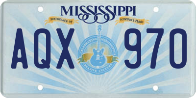 MS license plate AQX970