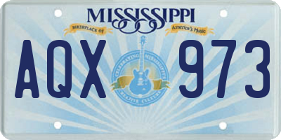 MS license plate AQX973