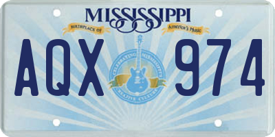 MS license plate AQX974