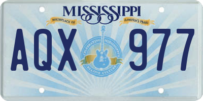 MS license plate AQX977