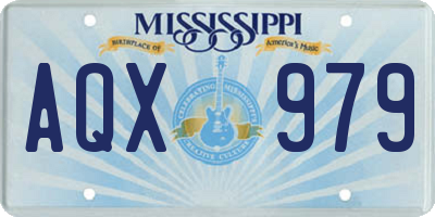 MS license plate AQX979