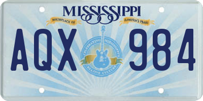MS license plate AQX984