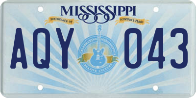MS license plate AQY043