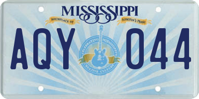 MS license plate AQY044