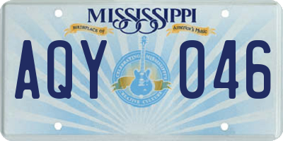 MS license plate AQY046