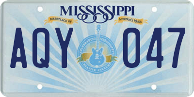 MS license plate AQY047