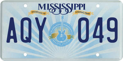 MS license plate AQY049