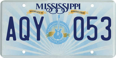 MS license plate AQY053