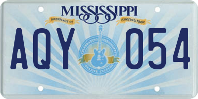 MS license plate AQY054