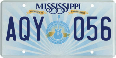 MS license plate AQY056