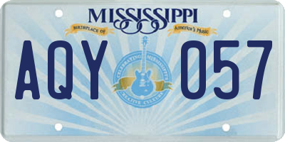 MS license plate AQY057