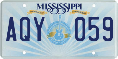 MS license plate AQY059