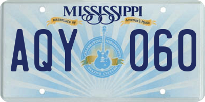 MS license plate AQY060