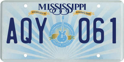 MS license plate AQY061