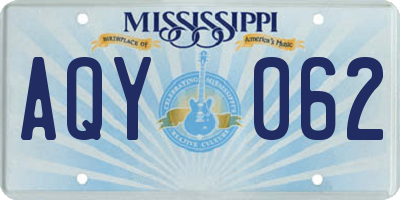 MS license plate AQY062
