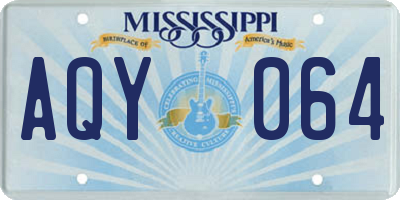 MS license plate AQY064