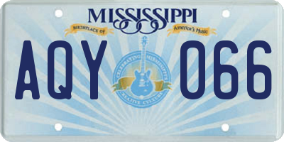 MS license plate AQY066