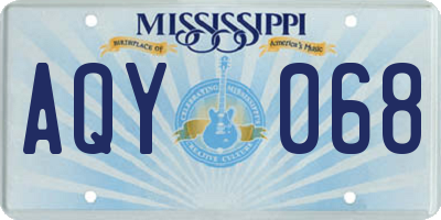 MS license plate AQY068