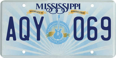 MS license plate AQY069