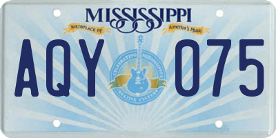 MS license plate AQY075
