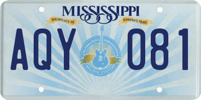 MS license plate AQY081