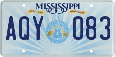 MS license plate AQY083