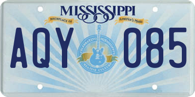 MS license plate AQY085