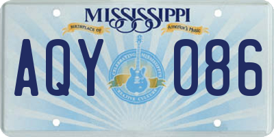 MS license plate AQY086