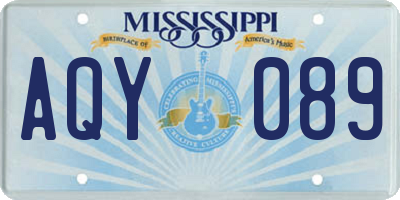 MS license plate AQY089