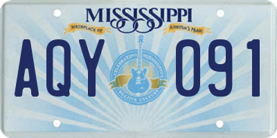 MS license plate AQY091