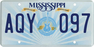 MS license plate AQY097