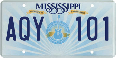 MS license plate AQY101