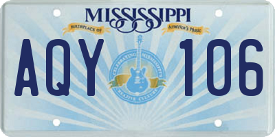 MS license plate AQY106