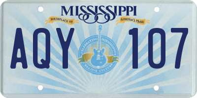 MS license plate AQY107