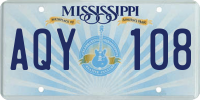 MS license plate AQY108