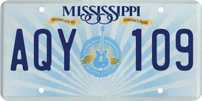 MS license plate AQY109