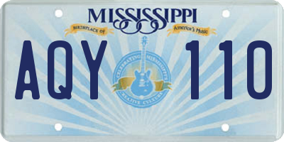 MS license plate AQY110