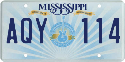 MS license plate AQY114
