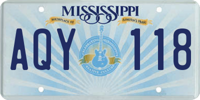 MS license plate AQY118