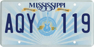 MS license plate AQY119