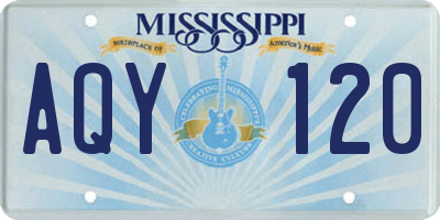 MS license plate AQY120