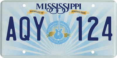 MS license plate AQY124