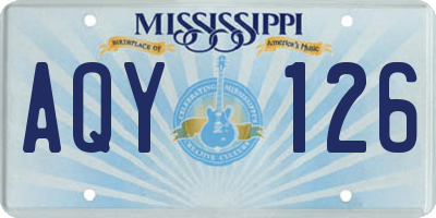 MS license plate AQY126