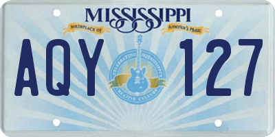 MS license plate AQY127