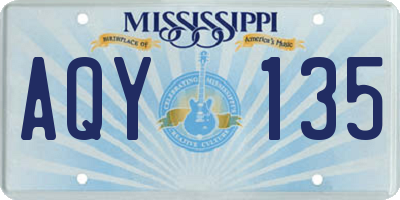 MS license plate AQY135