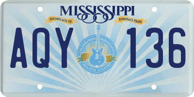 MS license plate AQY136